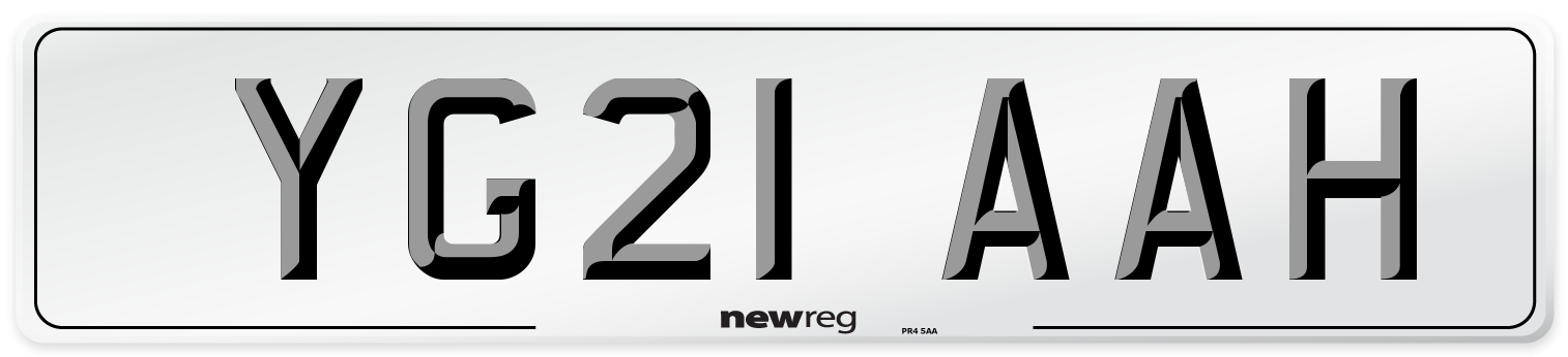 YG21 AAH Number Plate from New Reg